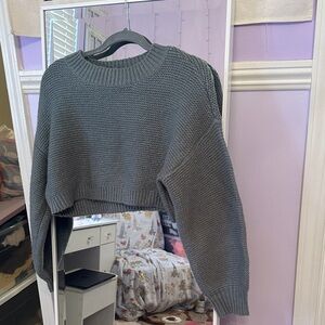 Garage Gray/Green/Blue Women's Cropped Sweater